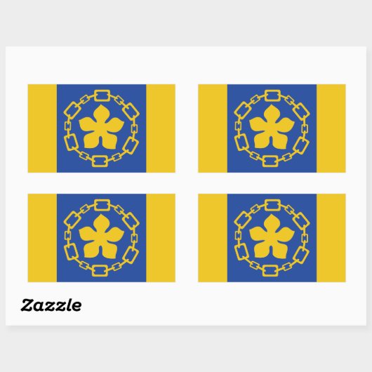 Sticker Rectangulaire Drapeau de Hamilton (Ontario) (Feuille)