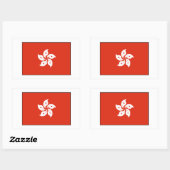 Sticker Rectangulaire Drapeau de Hong Kong (Feuille)