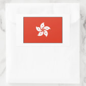 Sticker Rectangulaire Drapeau de Hong Kong (Sac)