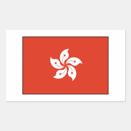 Sticker Rectangulaire Drapeau de Hong Kong (Devant)