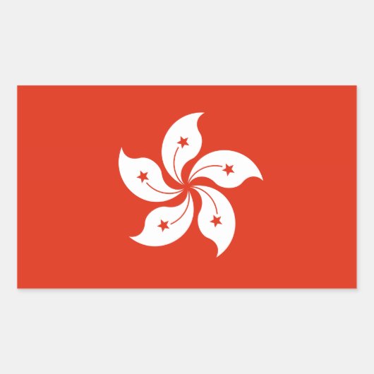 Sticker Rectangulaire Drapeau de Hong Kong (Devant)