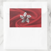 Sticker Rectangulaire Drapeau de Hong Kong (Sac)