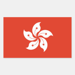 Sticker Rectangulaire Drapeau de Hong Kong