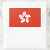 Sticker Rectangulaire Drapeau de Hong Kong (Sac)