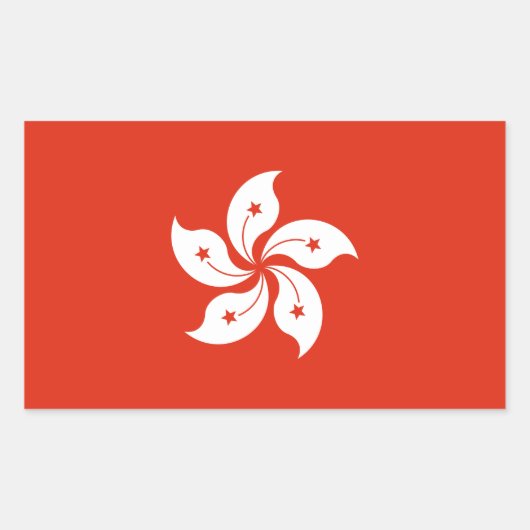 Sticker Rectangulaire Drapeau de Hong Kong (Devant)