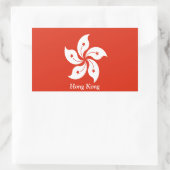 Sticker Rectangulaire Drapeau de Hong Kong (Sac)