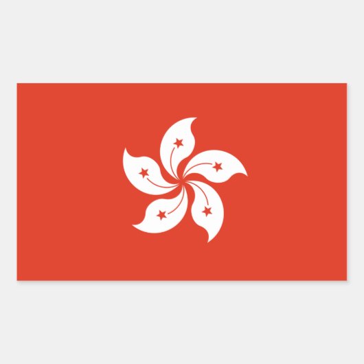 Sticker Rectangulaire Drapeau de Hong Kong. Chine/chinois (Devant)