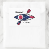Sticker Rectangulaire Drapeau de Kayak Ohio (Sac)