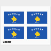 Sticker Rectangulaire Drapeau de Kosovo (Feuille)
