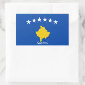 Sticker Rectangulaire Drapeau de Kosovo (Sac)