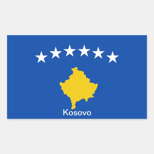 Sticker Rectangulaire Drapeau de Kosovo (Devant)