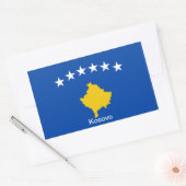 Sticker Rectangulaire Drapeau de Kosovo (Enveloppe)