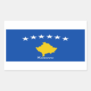 Sticker Rectangulaire Drapeau de Kosovo