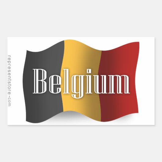 Sticker Rectangulaire Drapeau de la Belgique (Devant)