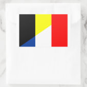Sticker Rectangulaire drapeau de la belgique de la france (Sac)
