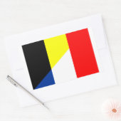Sticker Rectangulaire drapeau de la belgique de la france (Enveloppe)
