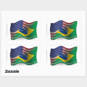 Sticker Rectangulaire Drapeau de la Brazilian (Feuille)