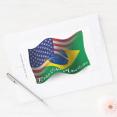 Sticker Rectangulaire Drapeau de la Brazilian (Enveloppe)