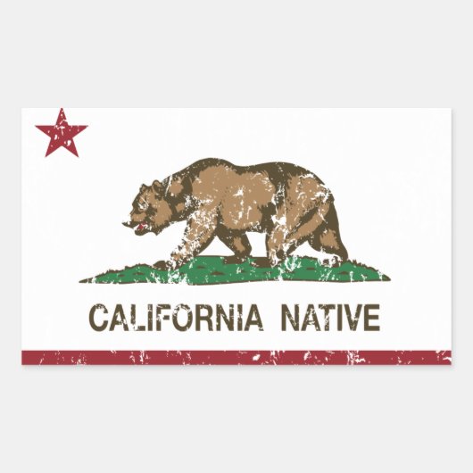 Sticker Rectangulaire Drapeau de la Californie (Devant)