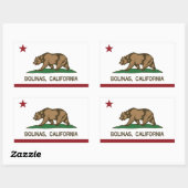 Sticker Rectangulaire Drapeau de la Californie Bolinas (Feuille)