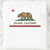 Sticker Rectangulaire Drapeau de la Californie Bolinas (Sac)