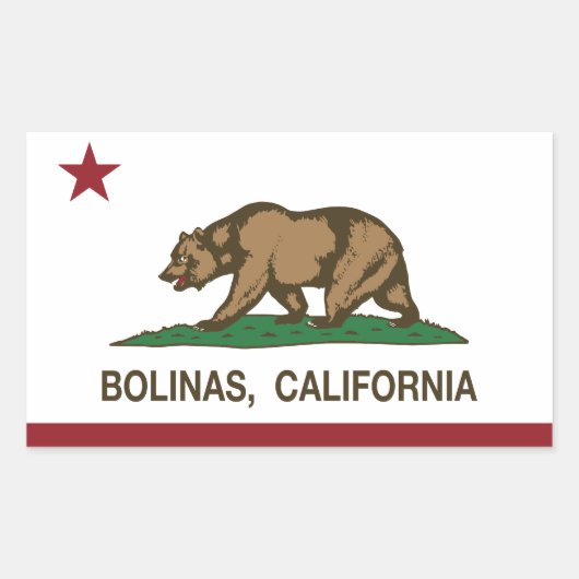 Sticker Rectangulaire Drapeau de la Californie Bolinas (Devant)