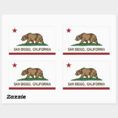 Sticker Rectangulaire Drapeau de la Californie de San Diego (Feuille)