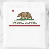 Sticker Rectangulaire Drapeau de la Californie de San Diego (Sac)