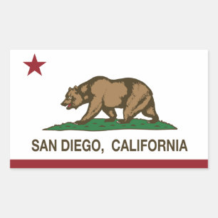 Sticker Rectangulaire Drapeau de la Californie de San Diego