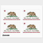 Sticker Rectangulaire Drapeau de la Californie Mill Valley (Feuille)