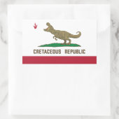 Sticker Rectangulaire Drapeau de la Californie T-rex Dinosaur (Sac)
