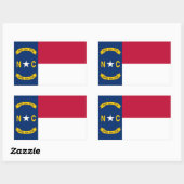 Sticker Rectangulaire Drapeau de la Caroline du Nord (Feuille)