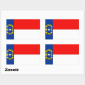 Sticker Rectangulaire Drapeau de la Caroline du Nord (Feuille)