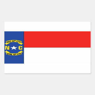 Sticker Rectangulaire Drapeau de la Caroline du Nord