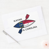 Sticker Rectangulaire Drapeau de la Caroline du Nord Kayak (Enveloppe)