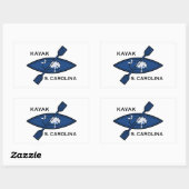 Sticker Rectangulaire Drapeau de la Caroline du Sud Kayak (Feuille)