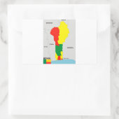 Sticker Rectangulaire drapeau de la carte du pays benin (Sac)
