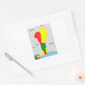 Sticker Rectangulaire drapeau de la carte du pays benin (Enveloppe)
