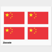 Sticker Rectangulaire Drapeau de la Chine (Feuille)