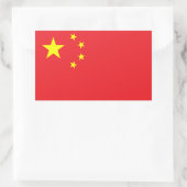 Sticker Rectangulaire Drapeau de la Chine (Sac)