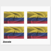 Sticker Rectangulaire Drapeau de la Colombie (Feuille)
