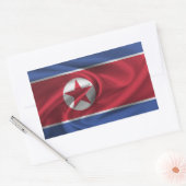 Sticker Rectangulaire Drapeau de la Corée du Nord (Enveloppe)