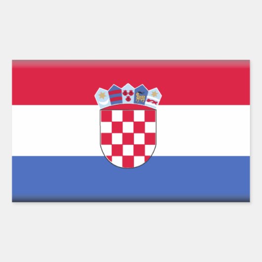 Sticker Rectangulaire Drapeau de la Croatie (Devant)