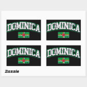 Sticker Rectangulaire Drapeau de la Dominique (Feuille)