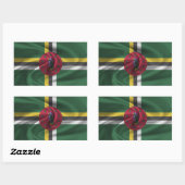 Sticker Rectangulaire Drapeau de la Dominique (Feuille)