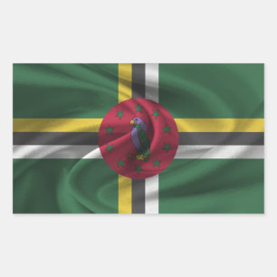 Sticker Rectangulaire Drapeau de la Dominique