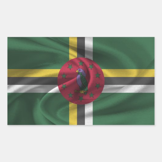 Sticker Rectangulaire Drapeau de la Dominique (Devant)