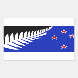 Sticker Rectangulaire Drapeau de la Ferme d'argent de Nouvelle-Zélande