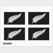 Sticker Rectangulaire Drapeau de la Ferne d'argent de Nouvelle-Zélande (Feuille)