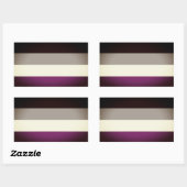 Sticker Rectangulaire Drapeau de la fierté asexuelle (Feuille)